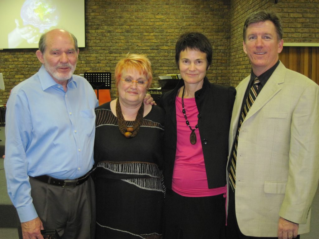 Pastor Brian Jouxson, Thea Jouxson, Roanne, and Jerry in Johannesburg, South Africa
