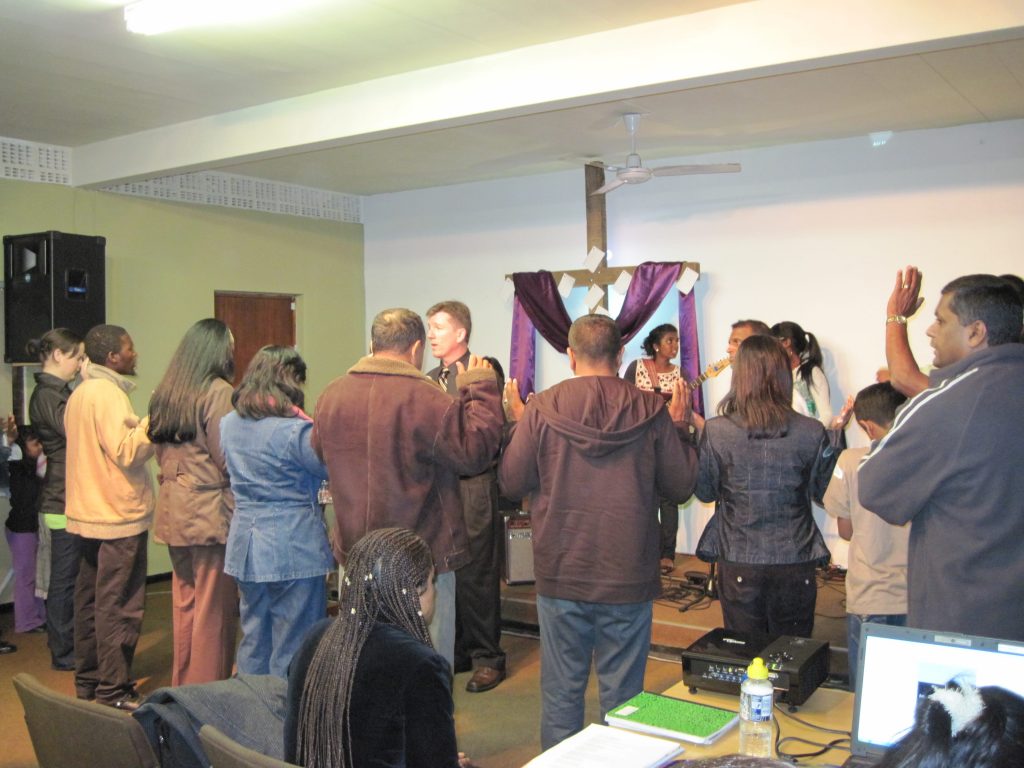 Praying for people in Durban, South Africa
