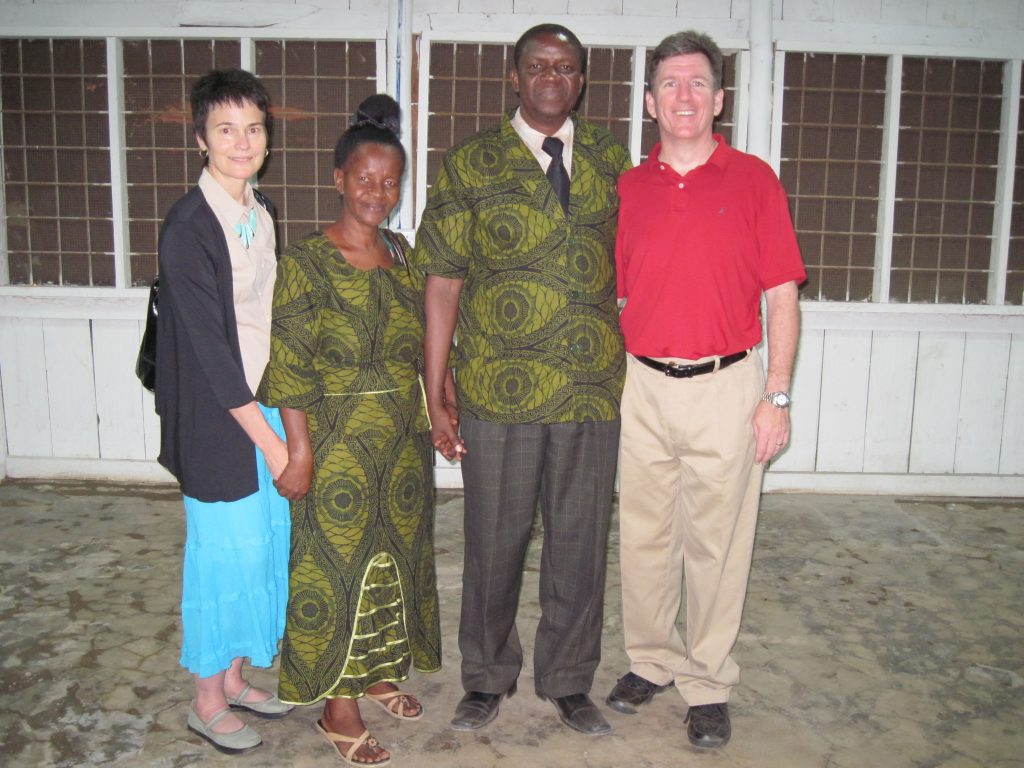Roanne, Habikael Nyenye, Bishop Nicodemus Nyenye, and Jerry in Tanzania