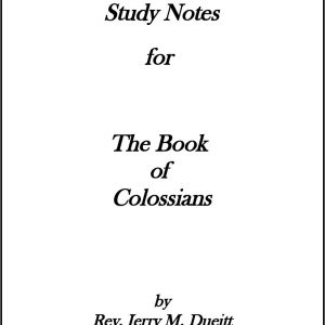 Study Notes for The Book of Colossians